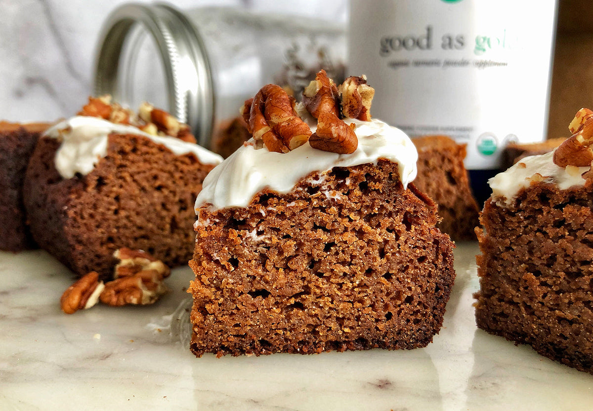 Vegan & Gluten-Free Blondies with Golden Chai Spices