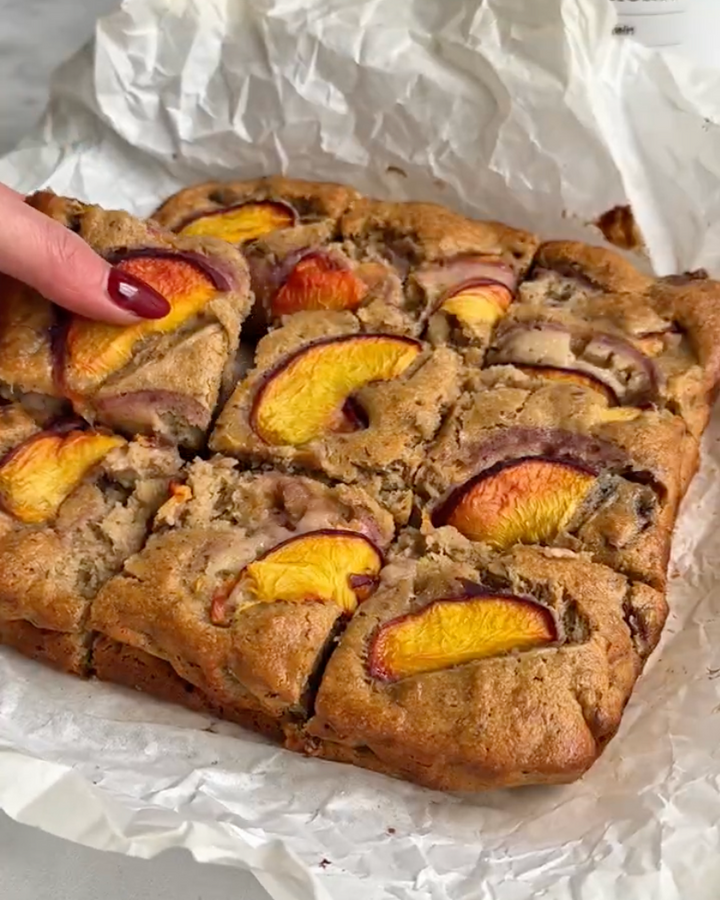 Easy Vegan Protein Peach Cobbler