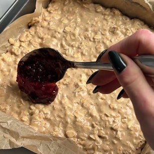 Peanut Butter and Jelly Baked Oatmeal
