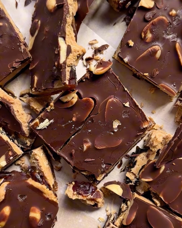 Protein Snickers Date Bark
