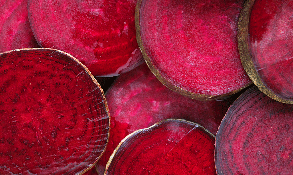 Sliced organic beets, a natural source of dietary nitrate