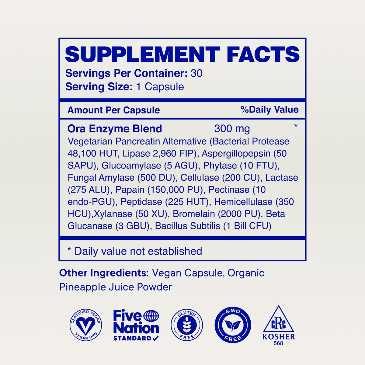 Digestive Enzymes Capsules supplement facts