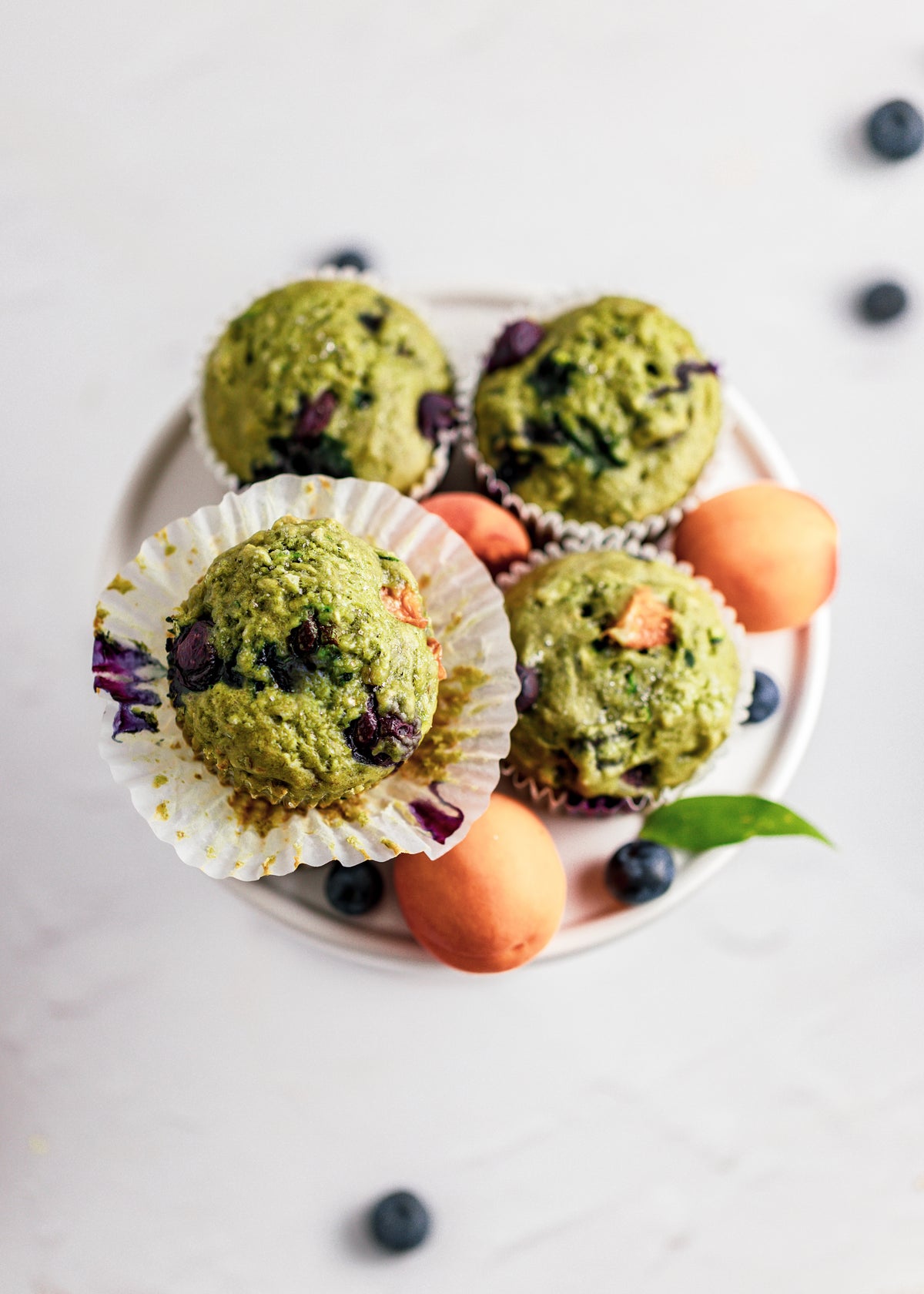 Blueberry, Apricot Greens Muffins