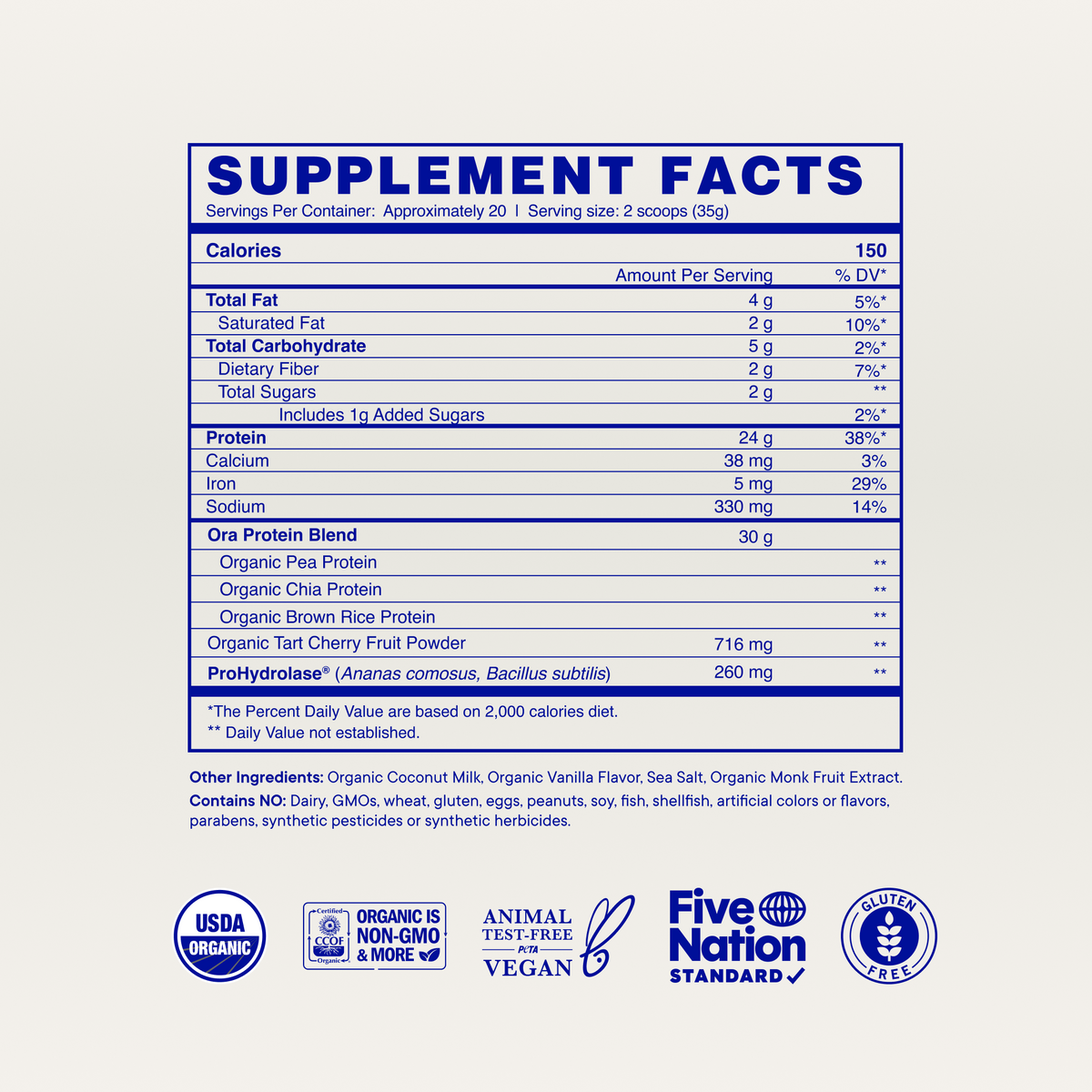 Plant Protein for Lifelong Strength supplement facts