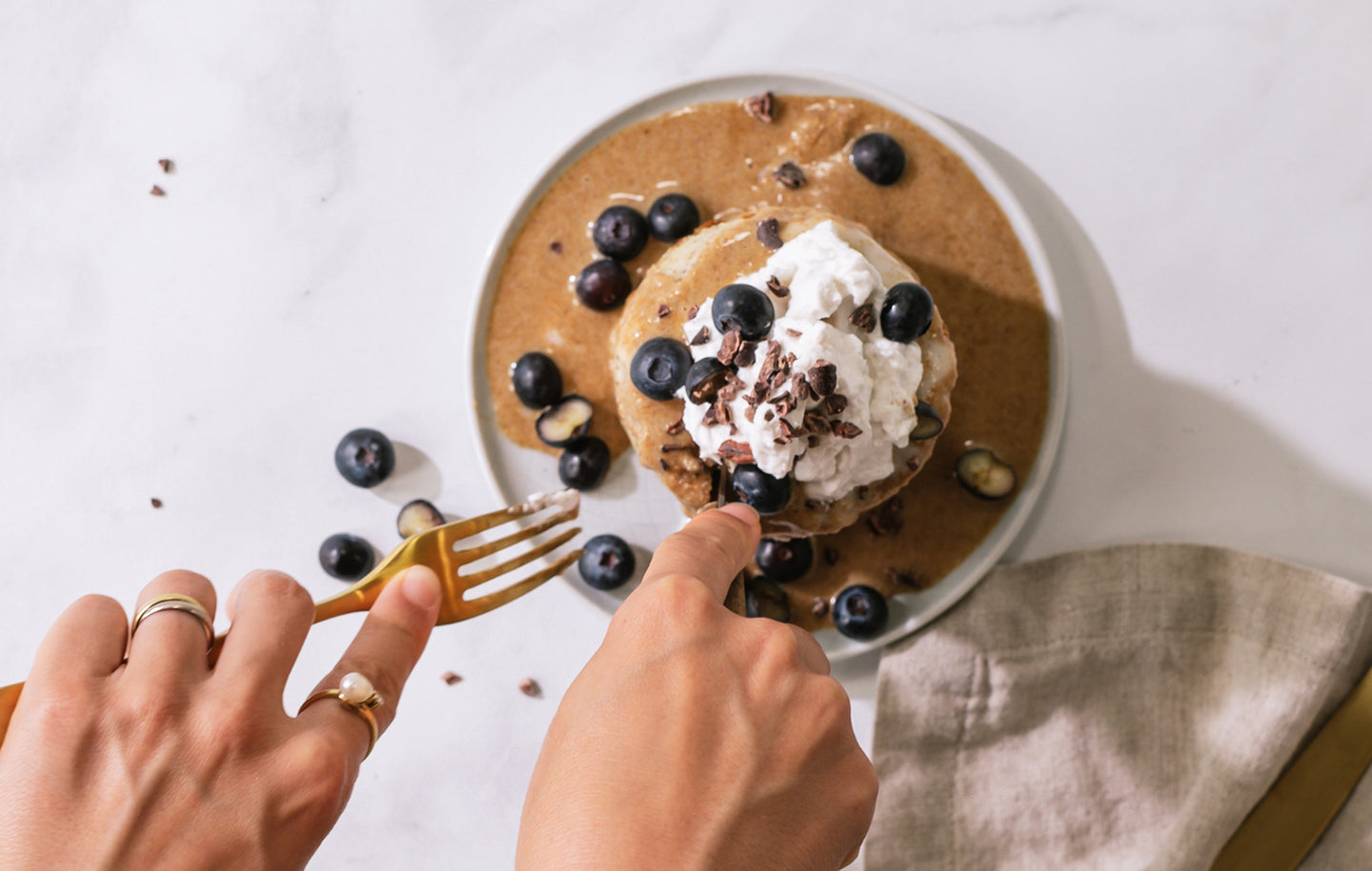 7 Ingredient Vanilla Plant-Based Protein Pancakes
