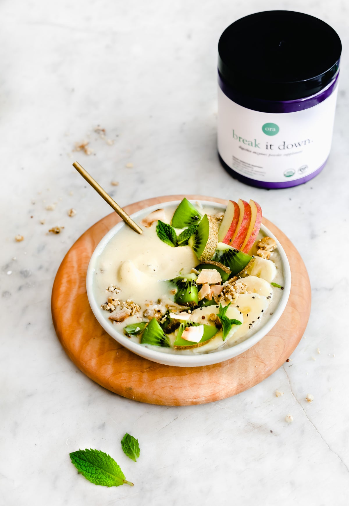 Pineapple Whip Smoothie Bowl with Digestive Enzymes