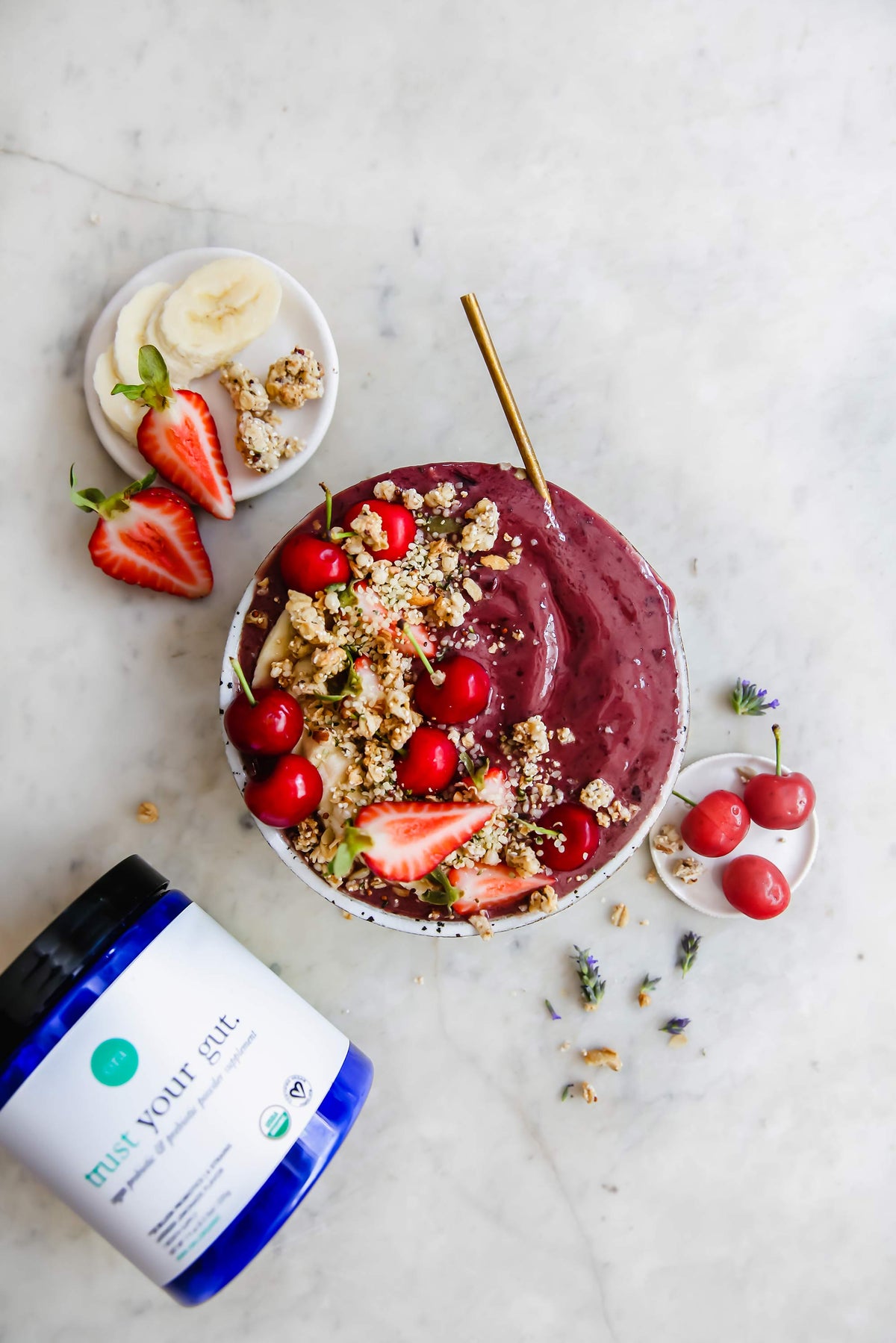 Cherry Lavender Smoothie with Probiotics