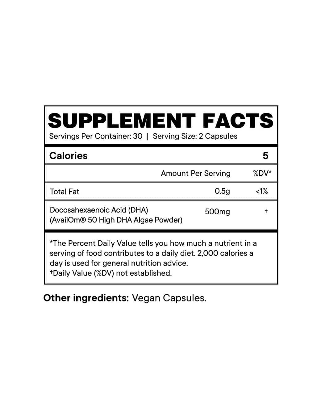 Plant based DHA Omega 3