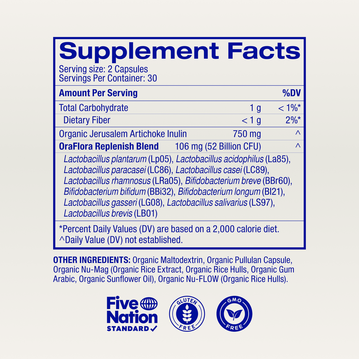 High Potency Probiotic supplement facts
