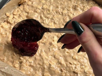 Peanut Butter and Jelly Baked Oatmeal