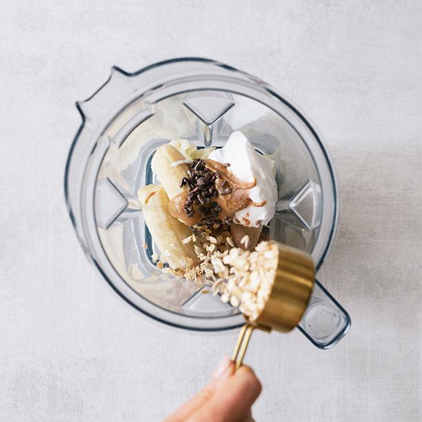 High-Protein Chocolate Banana Oat Smoothie