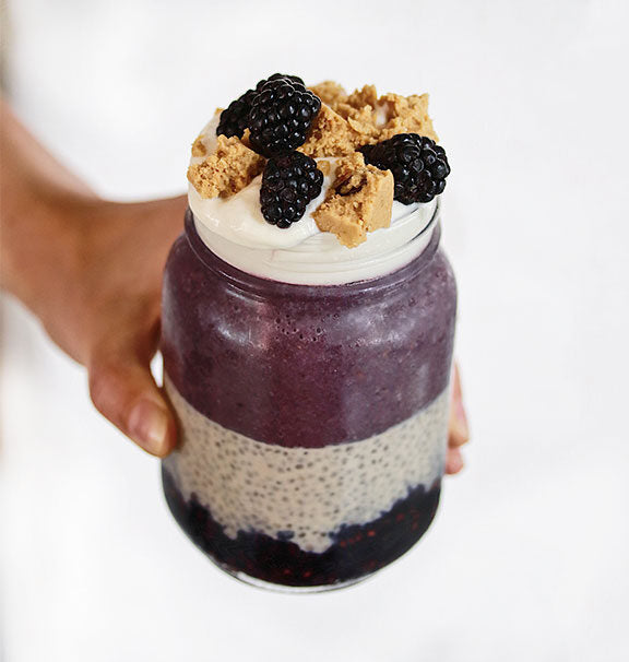 Blackberry Jam & Protein Chia Pudding Smoothie