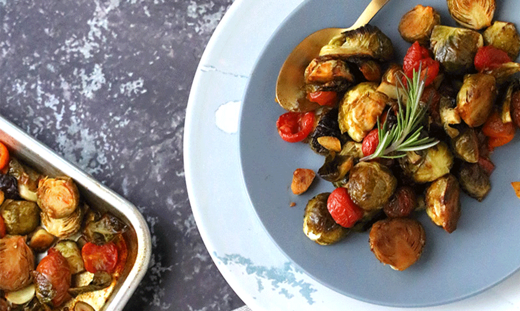 Golden Maple Balsamic Glazed Roasted Brussels Sprouts