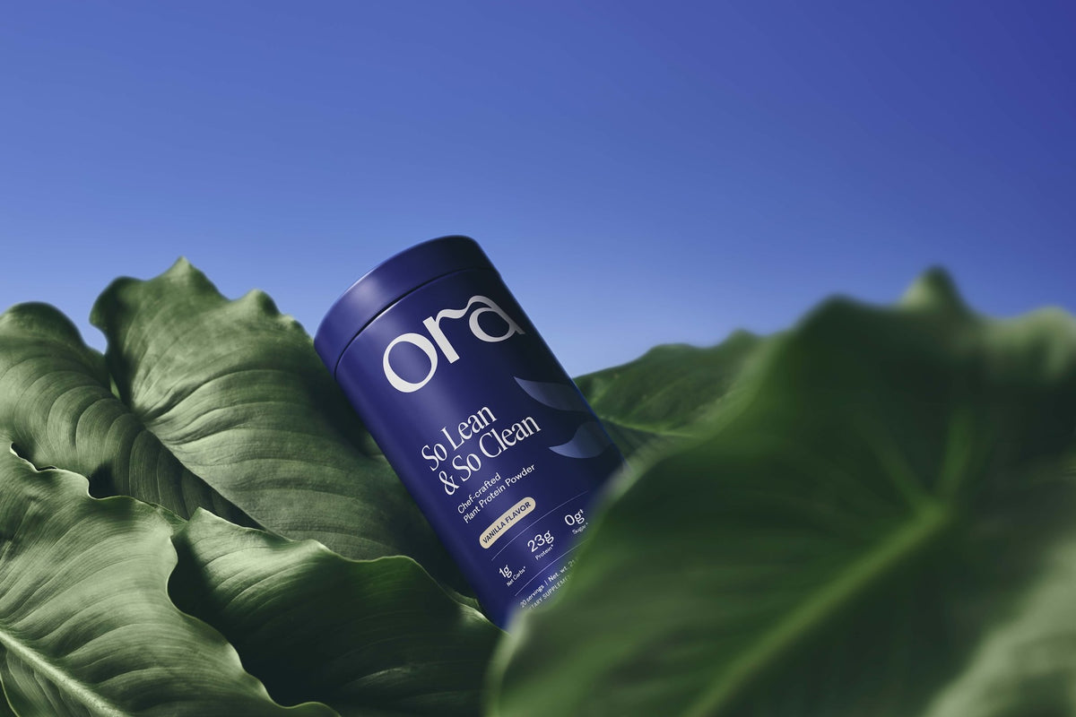 So Lean & So Clean can resting in green leaves under a blue sky