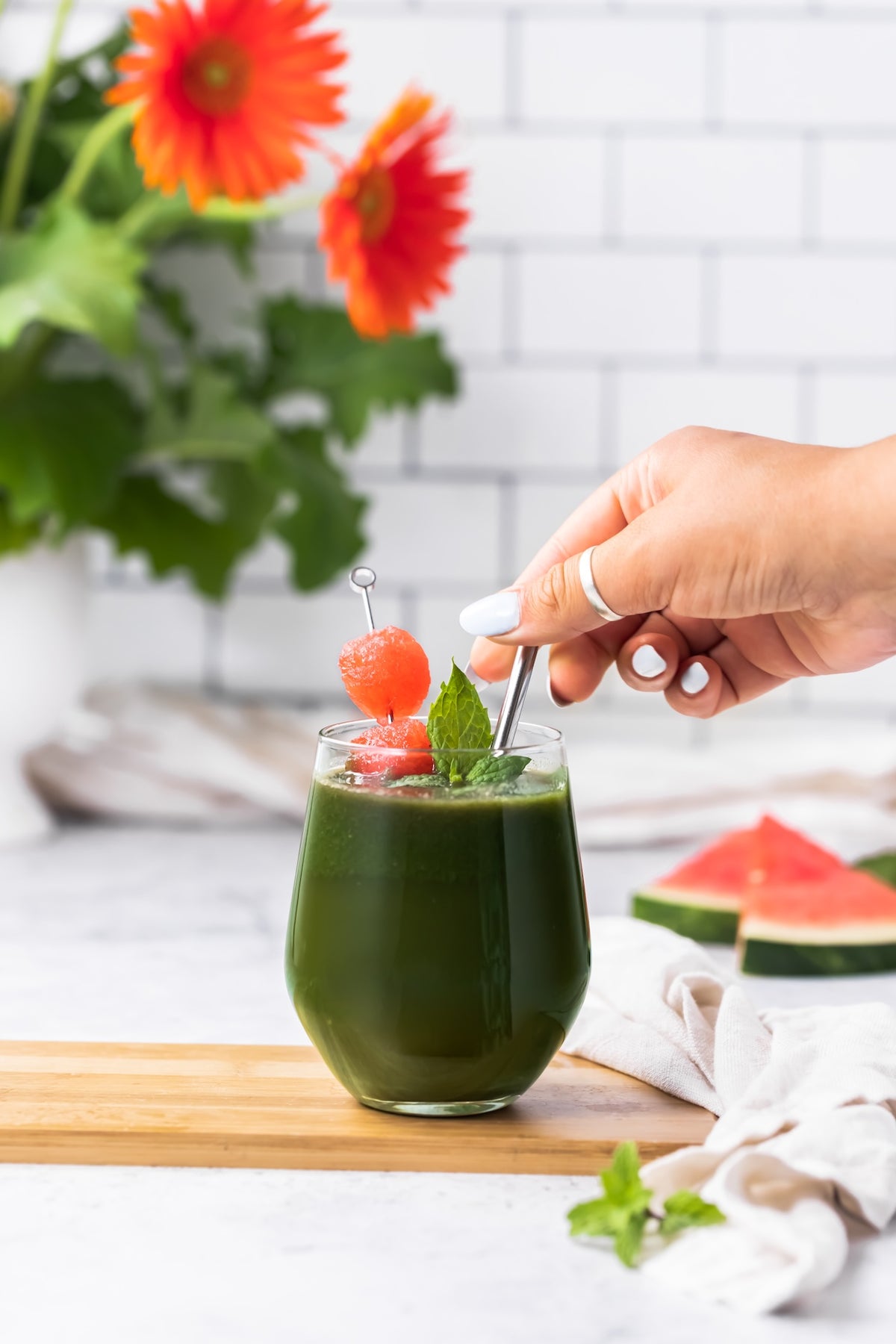 Green Smoothie Recipe with Watermelon